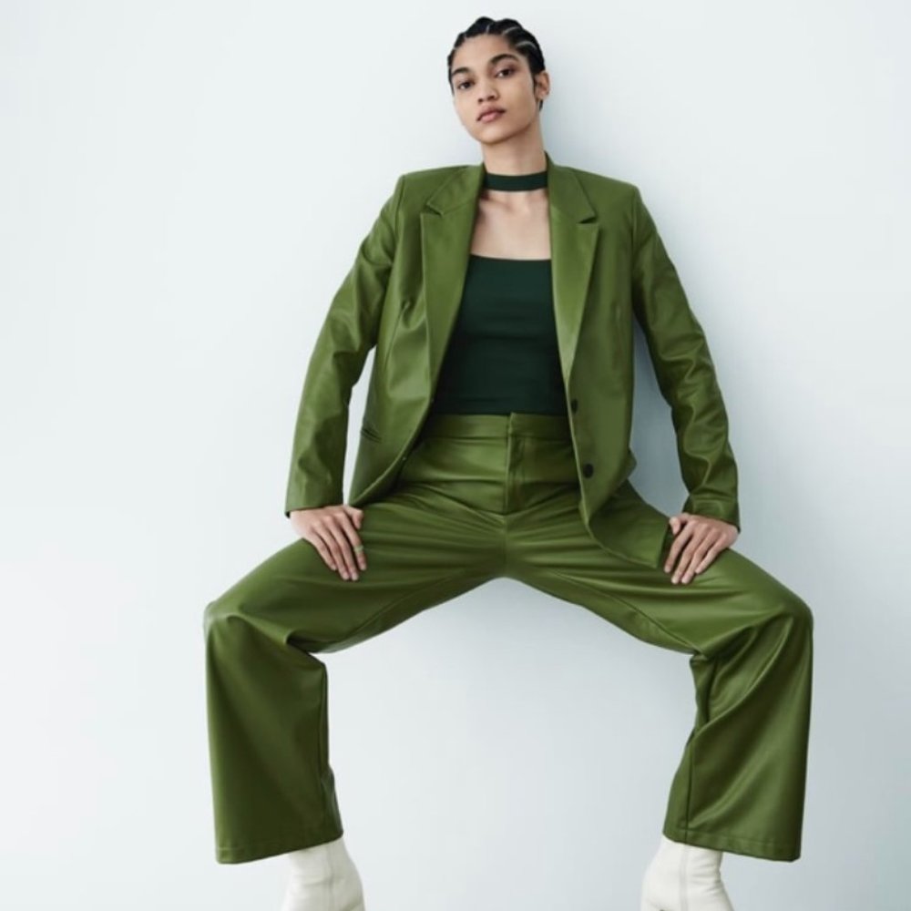 ZARA Full Length Faux Leather Pants